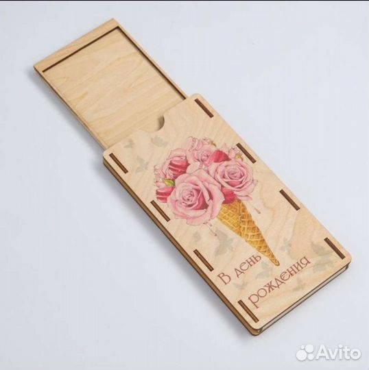 Деревянный конверт для денег