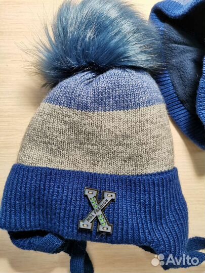 Зимний комплект шапка и снуд новые, размер 50-52