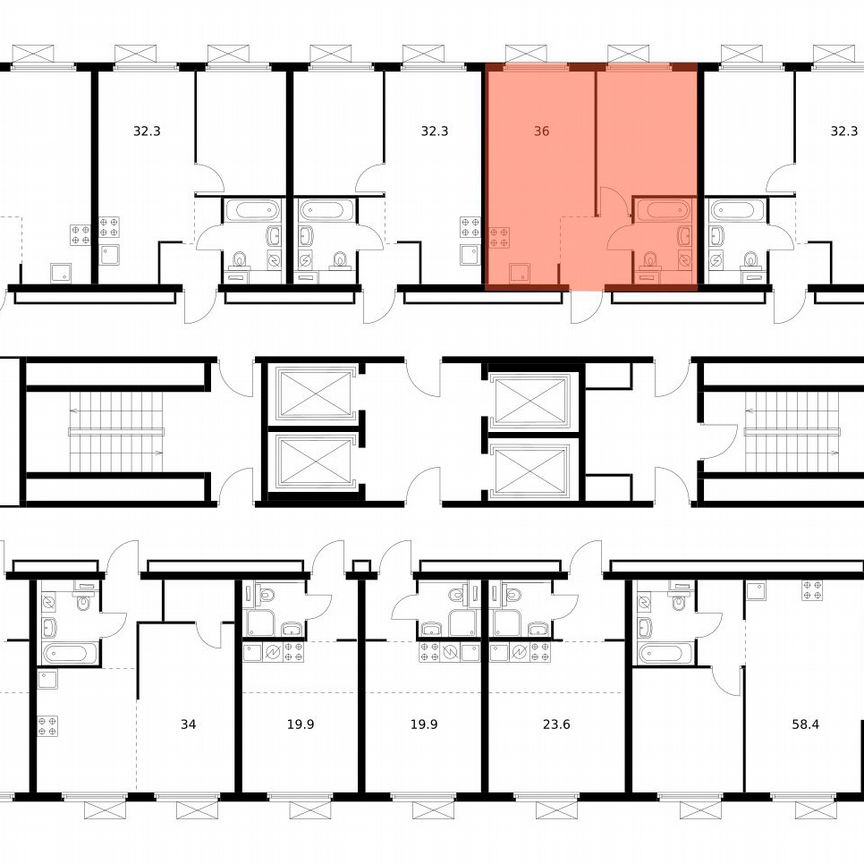 1-к. квартира, 36,1 м², 25/33 эт.