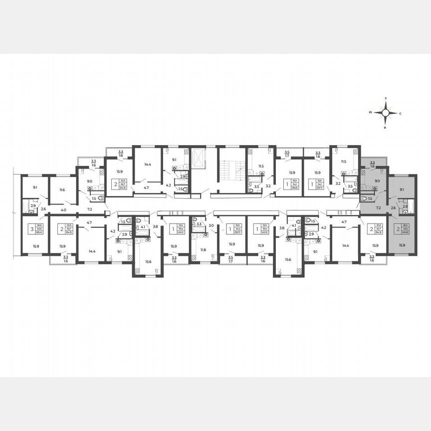 2-к. квартира, 49,8 м², 5/5 эт.