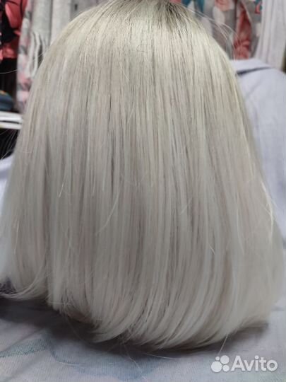 Парик из натуральных волос с имитацией кожи головы