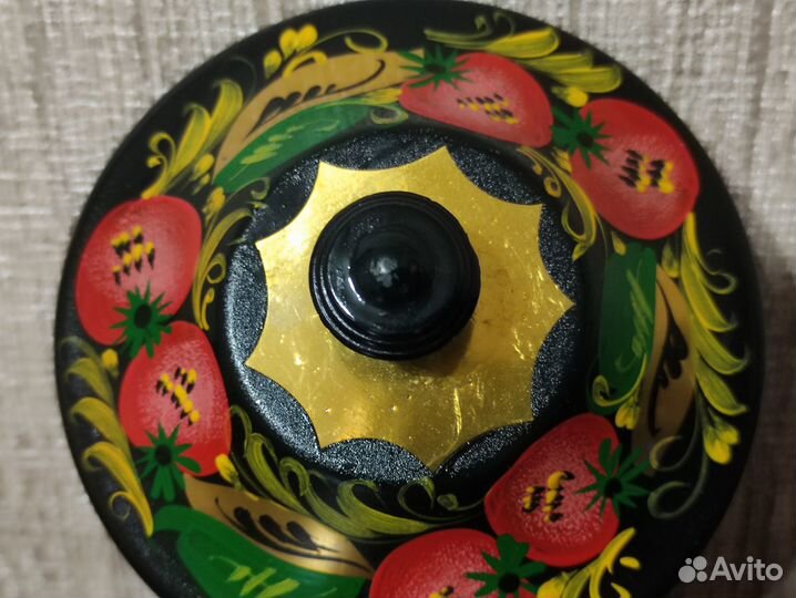 Сахарница металлическая расписная СССР