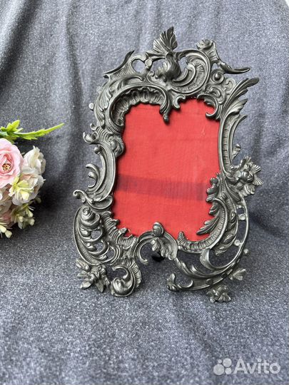 Рамка старинная оловянная для зеркала