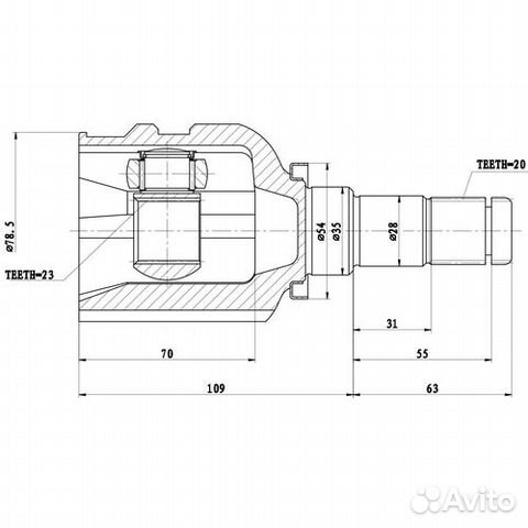 Шрус внутренний Toyota Avensis,auris новый