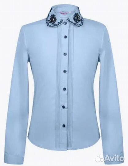Нлвая блузка для девочки 134 разм голубая 7 одежек