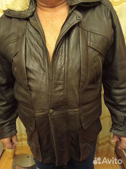 Кожаная куртка мужская 52 54 на меху