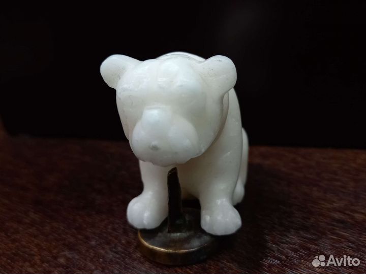 Старинная статуэтка бульдог Россия до1917 алебастр