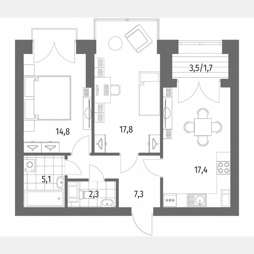 2-к. квартира, 66,5 м², 13/13 эт.