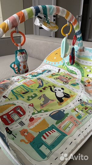 Коврик развивающий детский с дугой fisher&price