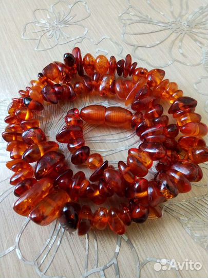 Янтарные бусы и браслет винтаж