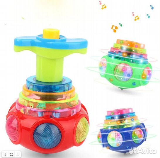 Подарок Игрушка музыкальный светящийся волчок