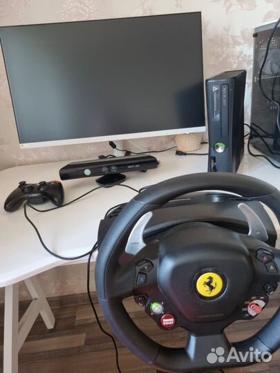 Прошитый Xbox 360 руль камера 500гб + куча игр