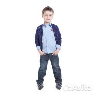 Голубая рубашка для мальчика PlayToday р.98,104
