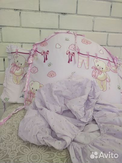 Бортики в кроватку сатин