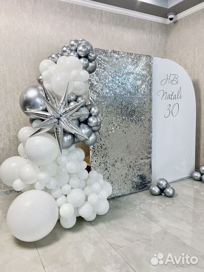 Оформление фотозоны из воздушных шаров
