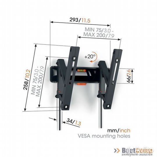 Кронштейн для тв vogel'S TVM 3213 чёрный