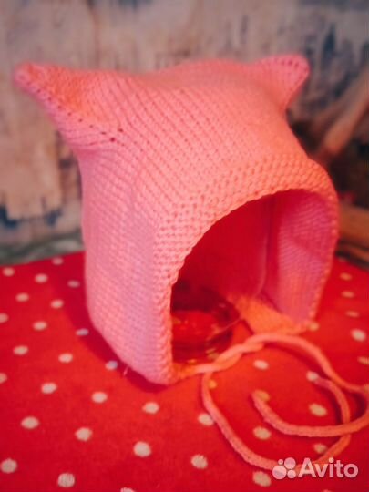 Шапка чепчик с кошачьими ушками у2к pinterest