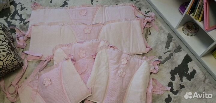 Детское постельное белье с бортиками+мобиль