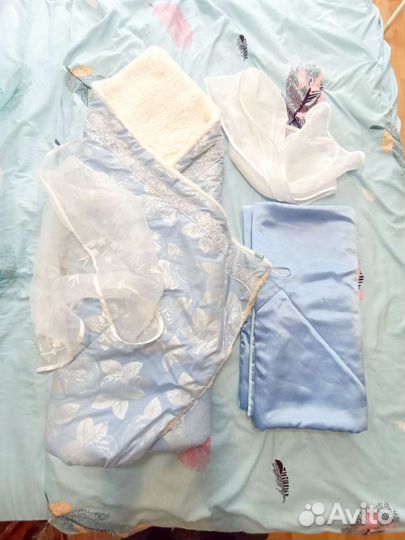 Конверт на выписку + одеялко, для мальчика