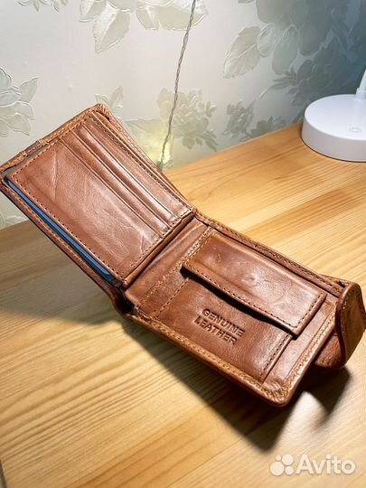 Мужской кошелек Волк ручная работа