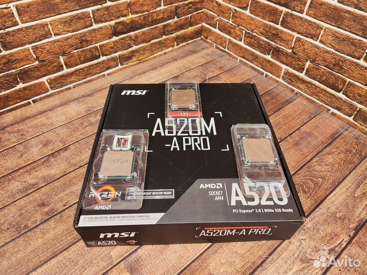 Комплект MSI A520M-A PRO +Ryzen 4500/5500/5600