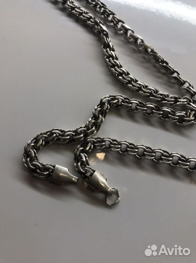 Серебряная цепь бисмарк 60 см