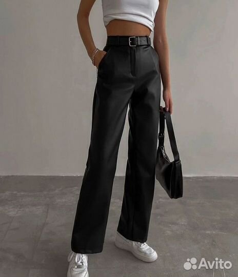 Кожаные брюки женские