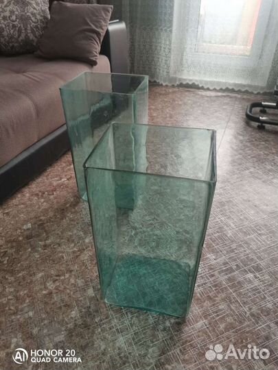 Ваза напольная, стеклянная