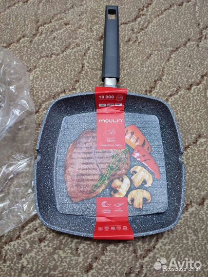 Сковорода гриль Chef из алюминия, новая