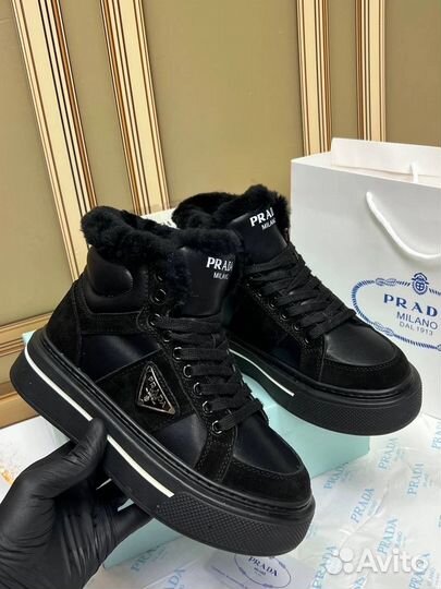 Кеды зимние женские натуральные Prada