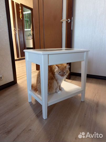 Тумба из натурального дерева белая бу