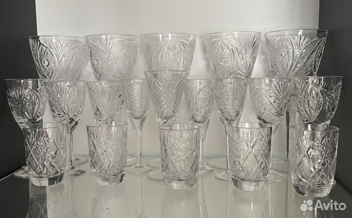 Хрустальные фужеры бокалы, рюмки, стопочки СССР