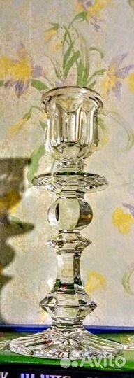 Подсвечник из толстого хрусталя, советский