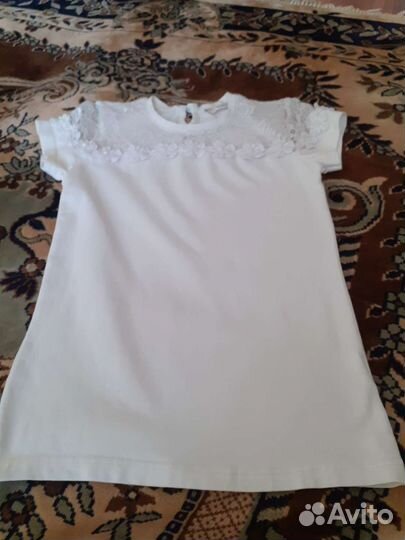 Блузка белая для девочки 128 134
