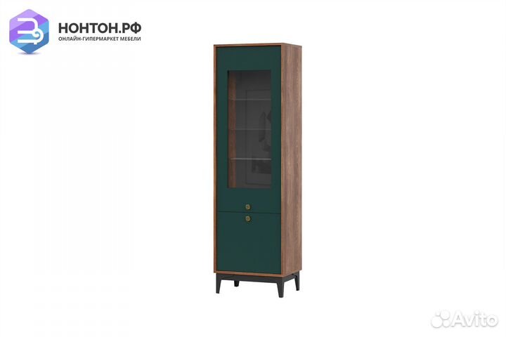Шкаф-сервант Brass шкс-1 каштан арвадона / изумруд