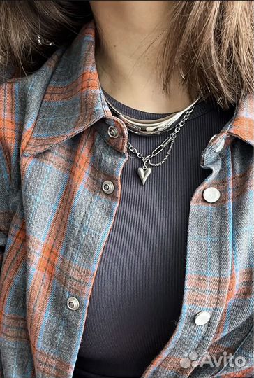 Чокер сердце, колье украшение на шею подвеска