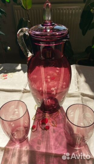 Кувшины и вазы, цветное стекло, винтаж СССР