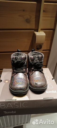 Ботинки для девочки бронзовые 22 размер