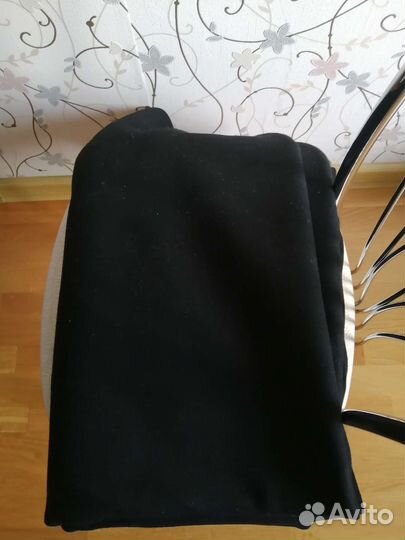 Отрез драповой ткани СССР ретро чёрный цвет