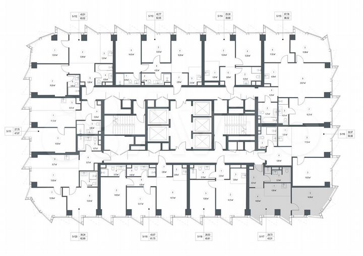 1-к. квартира, 43,3 м², 13/57 эт.