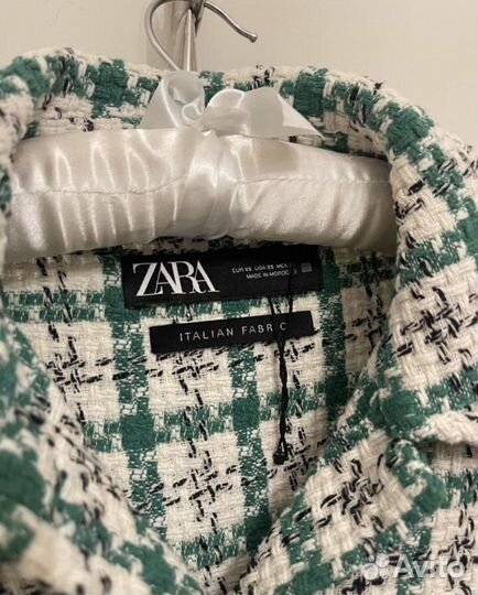 Пиджак рубашка твид Zara