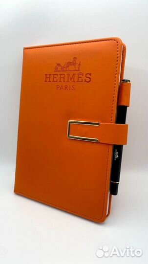 Блокнот с ручкой hermes