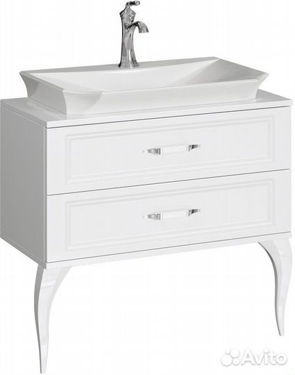Тумба с раковиной Aqwella lad0108w Белая