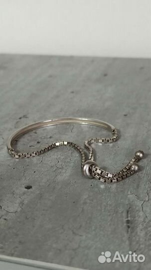 Серебряный браслет универсальный размер