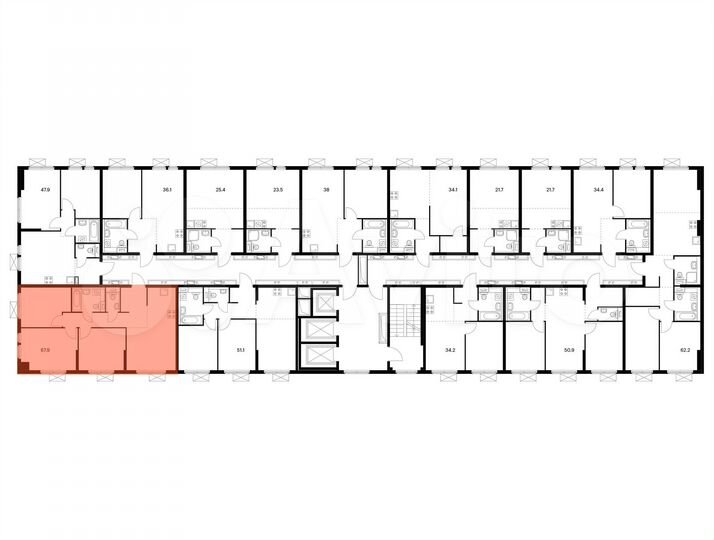 3-к. квартира, 67,9 м², 16/25 эт.