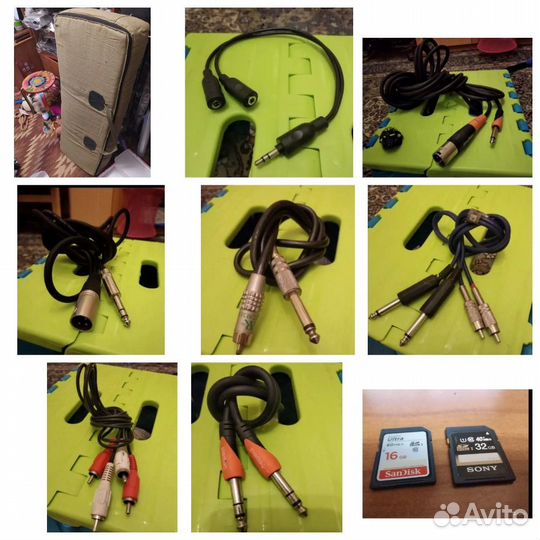 Кучка различных кабелей для студии