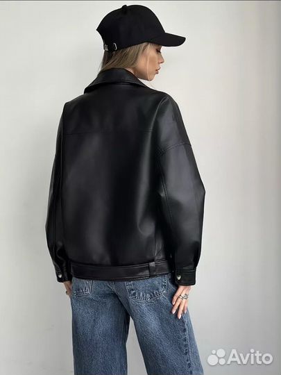 Кожаная куртка косуха женская