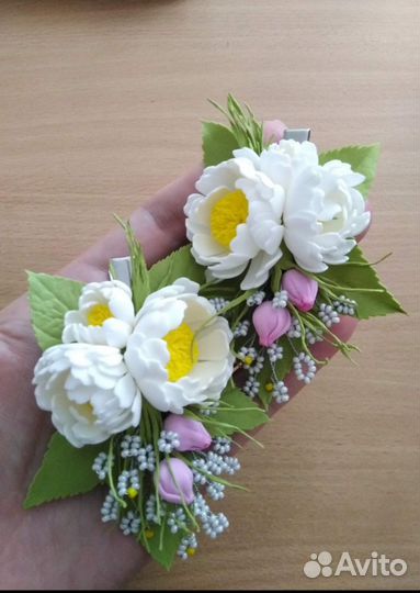 Заколки для волос, подарок, ручная работа