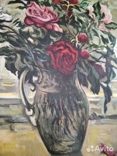 Картина пионы холст масло 62/60