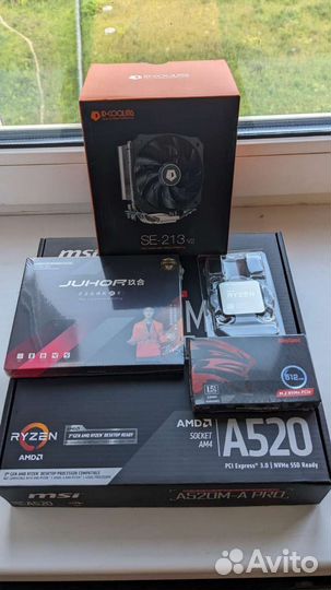 Ryzen 5 5500 + A520m + 16GB + 512GB + кулер